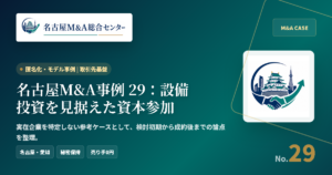 名古屋M&A事例 29：設備投資を見据えた資本参加 アイキャッチ