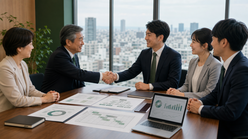 名古屋・愛知の中小企業M&Aで引継ぎ期間と旧経営者の残り方を表すアイキャッチ画像