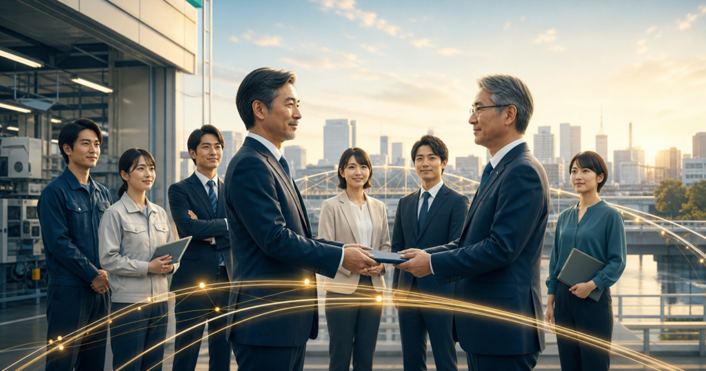 名古屋・愛知の中小企業M&Aでキーパーソンの離職防止と事業承継を表すアイキャッチ画像